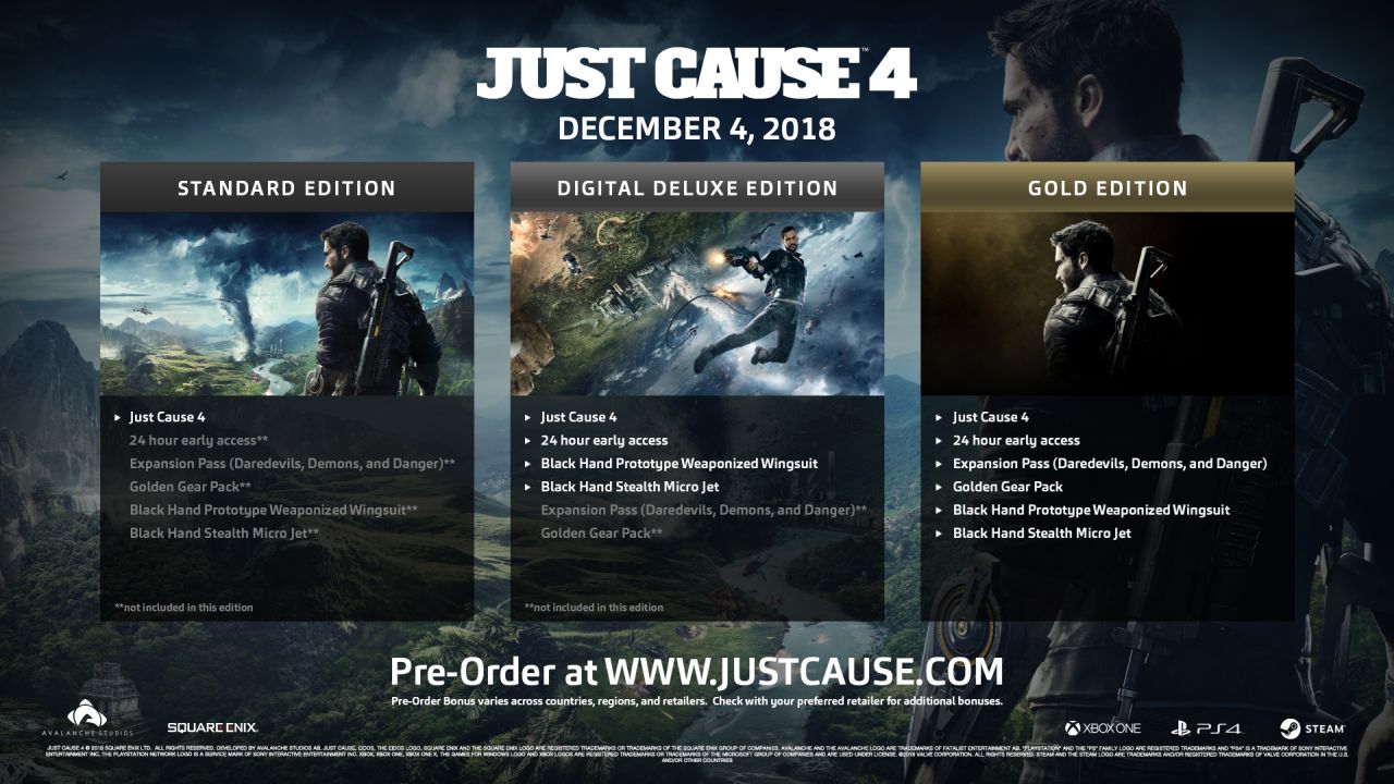 Just Cause 4 Editionen