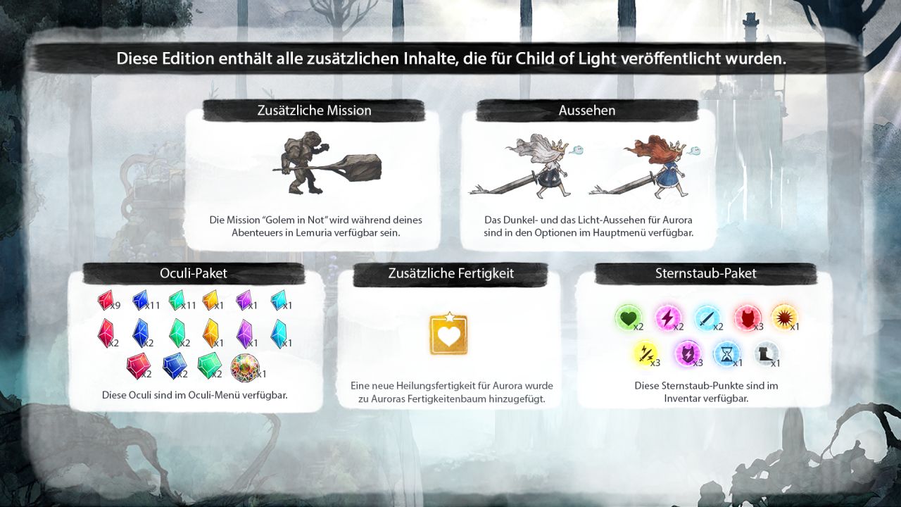 Child of Light Ultimate Edition - Switch Inhalte
